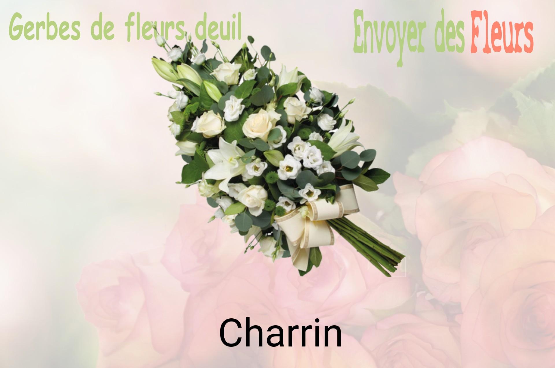 Gerbe de fleurs de deuil livrée à Charrin